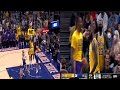 LeBron James flies in for a thunderous dunk against the Warriors