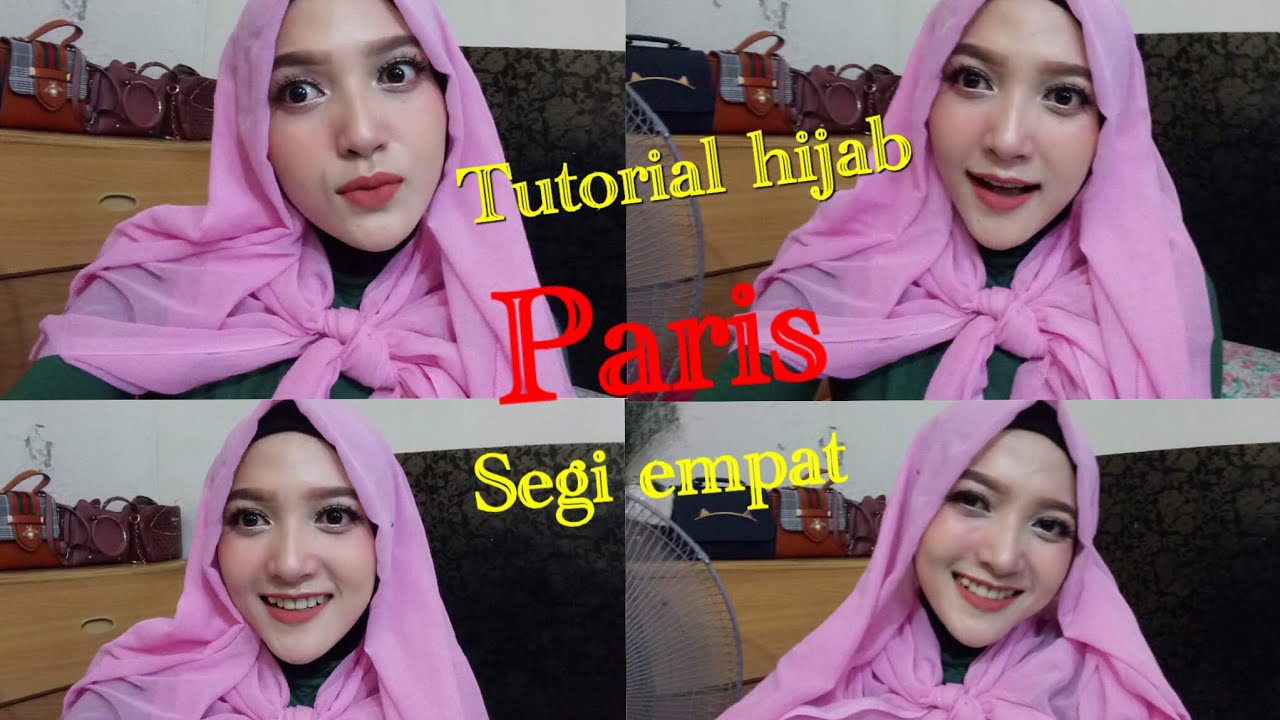 Tutorial Hijab Paris Segi Empat Simple
