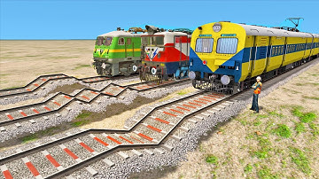 3 TRAINS RUNNING ON RISKY RAILWAY TRACKS | Most Dangerous Train Tracks - Train Simulator #railroad