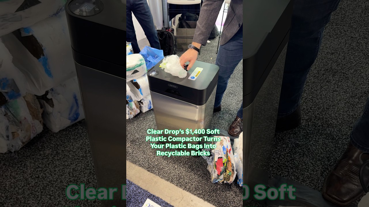 Clear Drop’s $1,400 Soft Plastic Compactor Turns Plastic Bags Into Recyclable Bricks ♻️