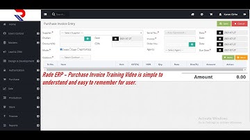 Rade ERP - Purchase Invoice Training Video