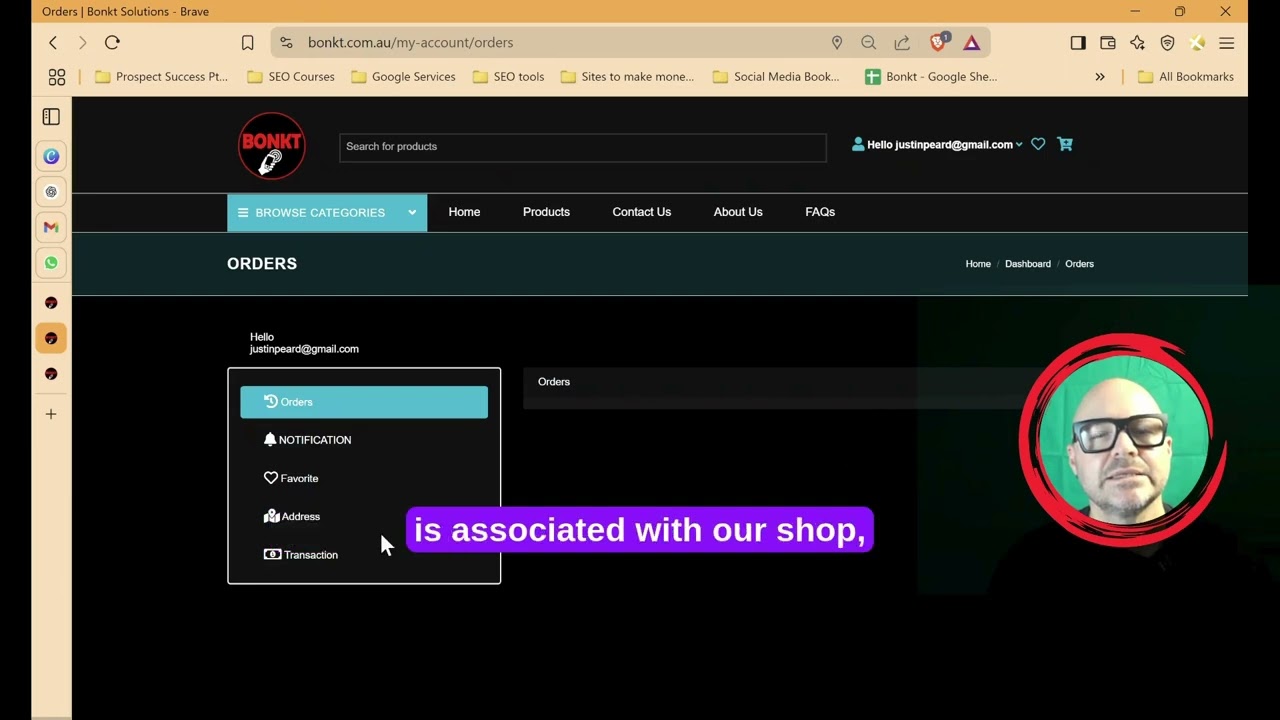 BONKT Web Admin Dashboard – Orders & E-Commerce Section Explained