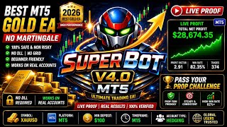 Best MT5 Gold EA No Martingale - SuperBot V4.0 Live Proof | Pass Your Prop Challenge