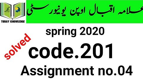 solved Assignment aiou code 201 spring 2020