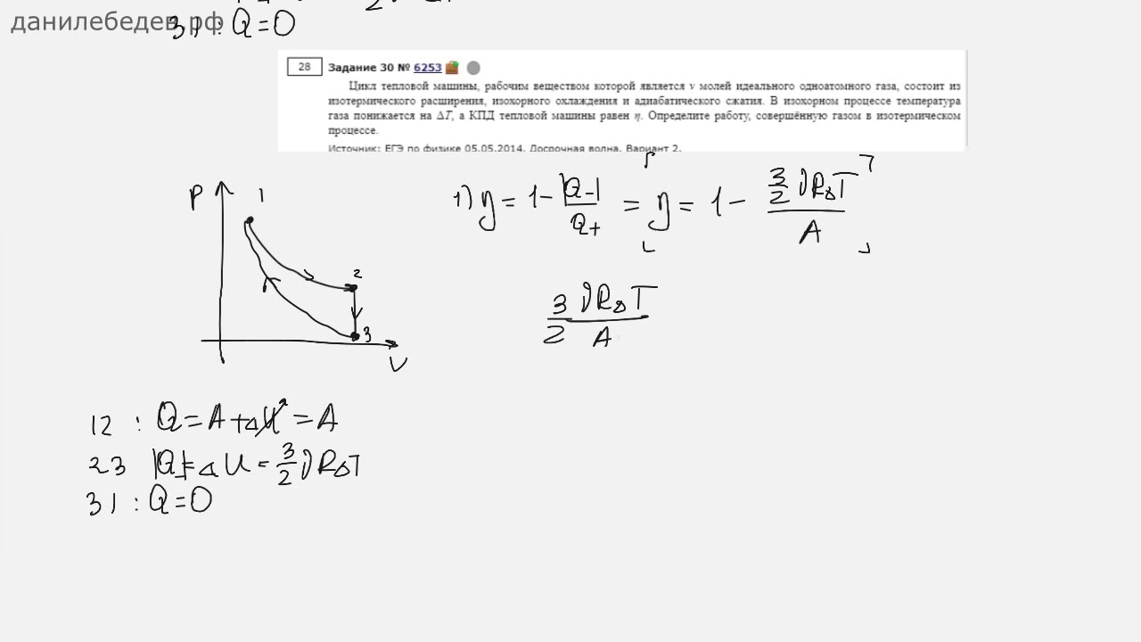 с одним молем идеального одноатомного газа