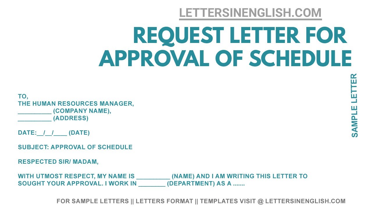 Request Letter for Approval of Schedule – How To Write Letter To HR  Department