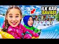 ELİF SİNEM İLK KAR İLE KAR SAVAŞI YAPTIK ‼️ GECE KAR YAĞDI DANS ETTİK !! 