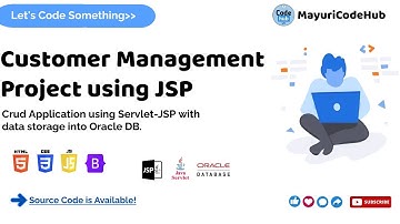 JSP Customer Management Application | Servlet-JSP | Oracle DB | Crud Application | @MayuriCodeHub