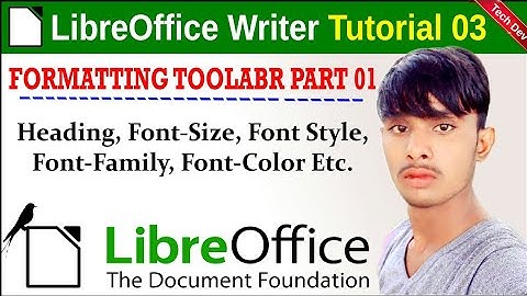LibreOffice writer tutorial 03 formatting toolbar || in hindi || by dev bind || techdev