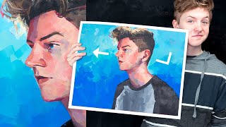 Painting a Self-Portrait w/ Acrylic Paint (Real-Time Video)