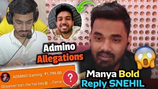 Soul Manya Direct reply SNEHIL 😱 Defends GODL Admino 🚀 Admino Superchat Manya 💛