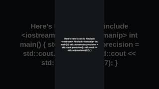 Why Use std::streamsize with std::setprecision in C++