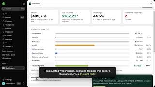 ShoFinance: true profit for Shopify, after COGS, fees, shipping and returns