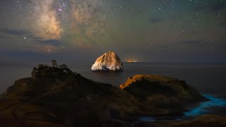 Calming Timelapse of Bioluminescence on the Oregon Coast