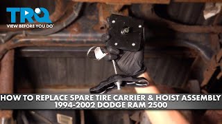 How to Replace Spare Tire Carrier & Hoist Assembly 1994-2002 Dodge Ram 2500 Spare Tire Winch Repair On 97 Dodge Ram Pickup