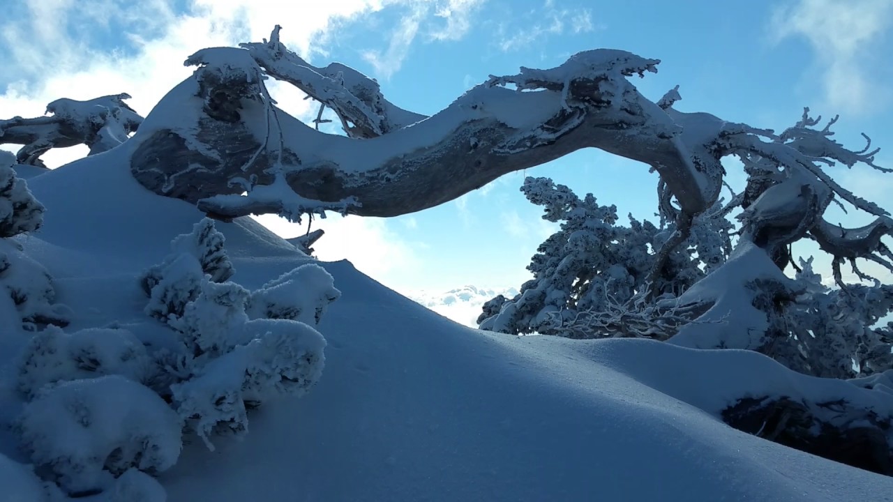 My Action Snow Video - Hiking(Sport) and Climbing Mountain Over The Sea - 4K Video
