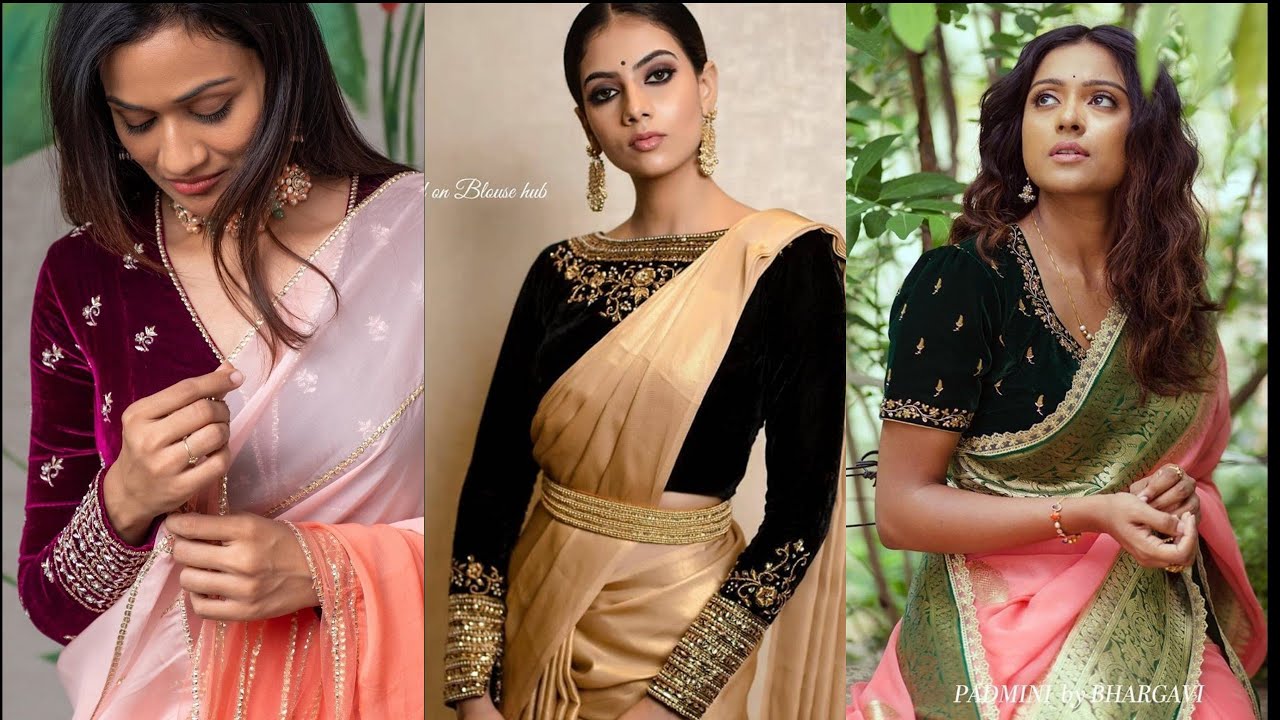 Top 30 New मखमल के blouse designs for winter friendly saree look - YouTube