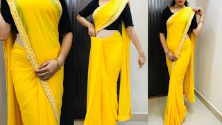 सिर्फ़ 5 मिनट में साड़ी पहननें का बहुत ही आसान तरीक़ा/How to drape saree perfectly/#loveyourlook