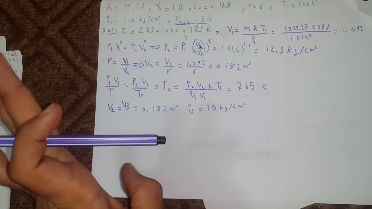 محركات الاحتراق الداخلي  مثال في دورة اوتو