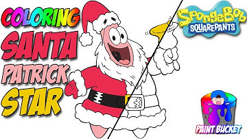 SpongeBob SquarePants Coloring Book - Santa Patrick Star Christmas Coloring Pages for Kids