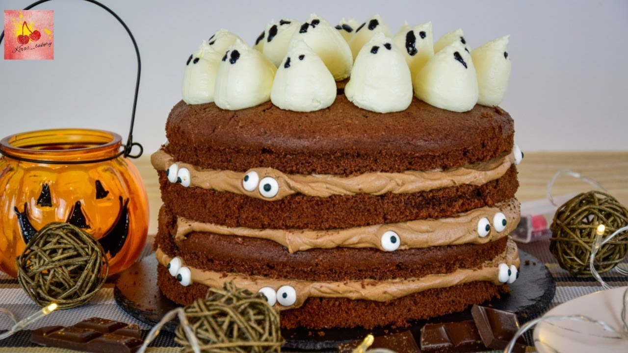 Geister Torte/ Halloween für Anfänger/ Brownie Torte - YouTube