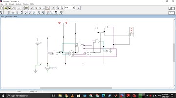 4 bit synchronous binary counter on Electronic workbench