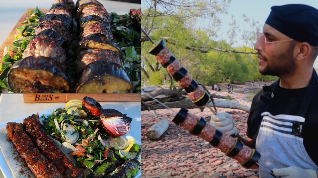 كباب الباذنجان المشوي مع ادانا كباب .شي معدل ومرتب #شيف_ابراهيم_يلا_برو