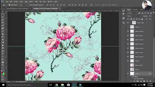 Class :14 | How Create Cross Repeat Design |Textile Design in Adobe Photoshop 2020    SaQib Designer