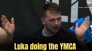 Luka doing the YMCA - Sweden vs Slovenia game