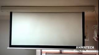 Electric Projection Screen Motorized White in-Ceiling Projector Screen