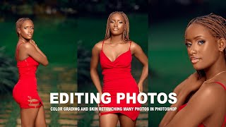 How to Edit Many Photos in Photoshop | Editing Steps |Color Grading, Skin Retouching & Saving Photos