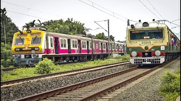 Electrifying crossing of two different speedy EMU local train | Eastern Railway