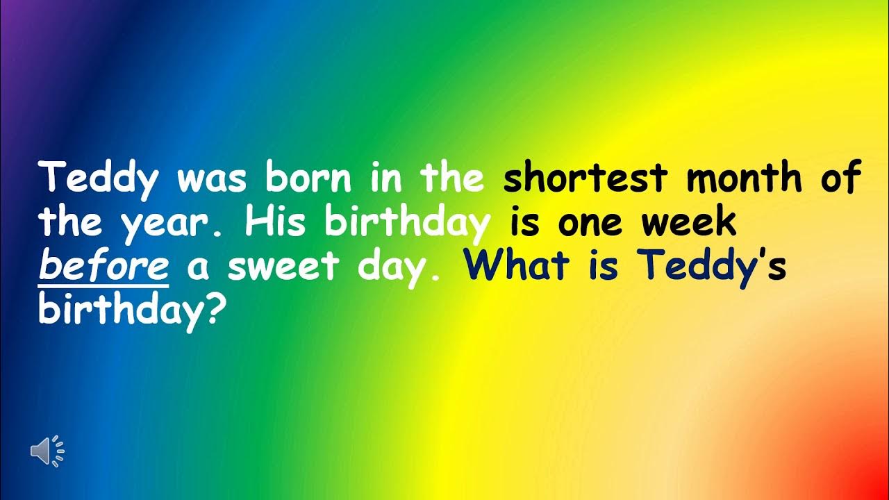 Birthday Riddle For Monday YouTube