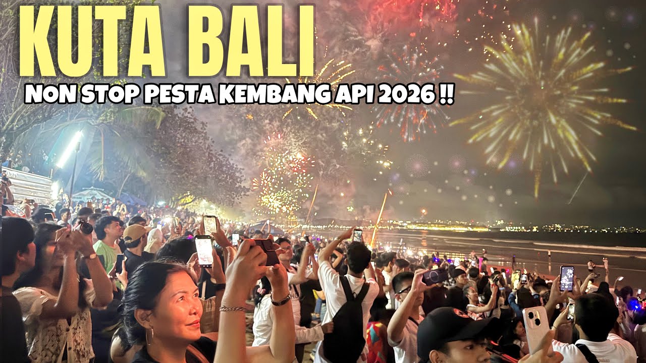 MESKI DILARANG!! PANTAI KUTA NEKAT MASIH ADAKAN PESTA KEMBANG API SAMBUT TAHUN BARU 2026