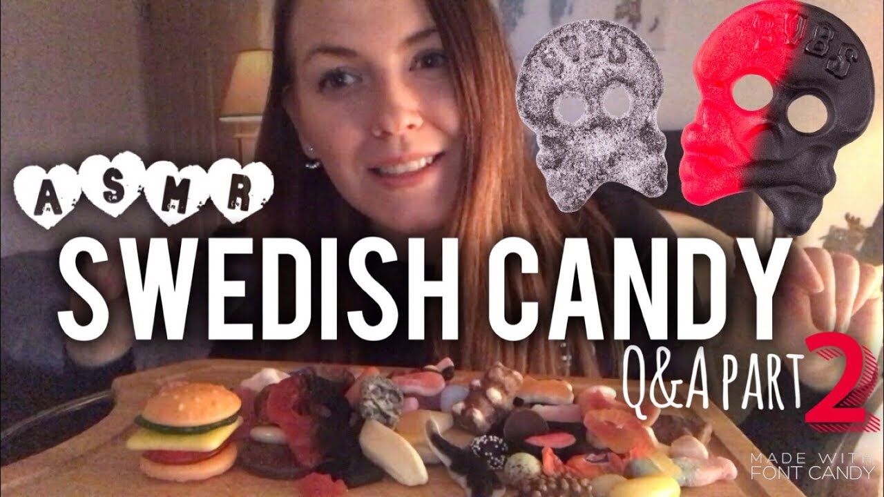 ☠️ SWEDISH CANDY ☠️ / q&a answers PART 2!! ~ ASMR Relaxing Eating Sounds