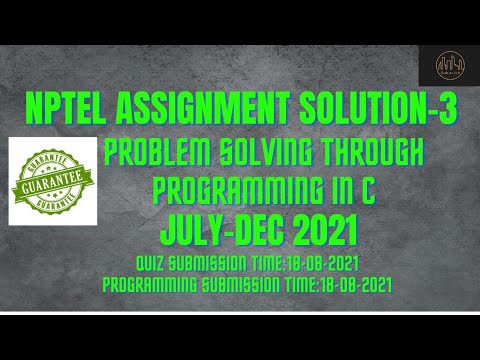problem solving through programming in c week 3 solution Nptel july 2021 #nptel #nptel2021 #swayam