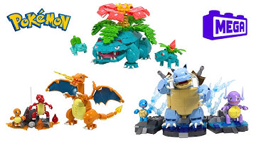 Building MEGA Pokemon 1st Gen Starters Compilation - LEGO Speed Build