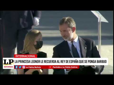 La princesa Leonor le recuerda al Rey de España que se ponga barbijo tras discurso