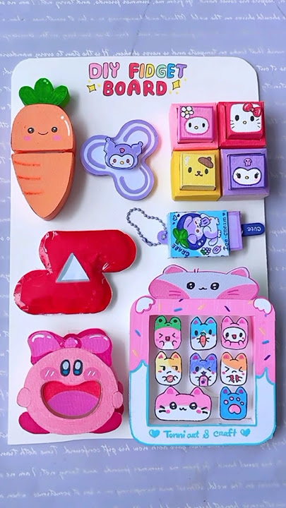 Rating my fidget board ASMR 🎀 #asmr #shorts #tonniartandcraft #fidget #art #love #diy