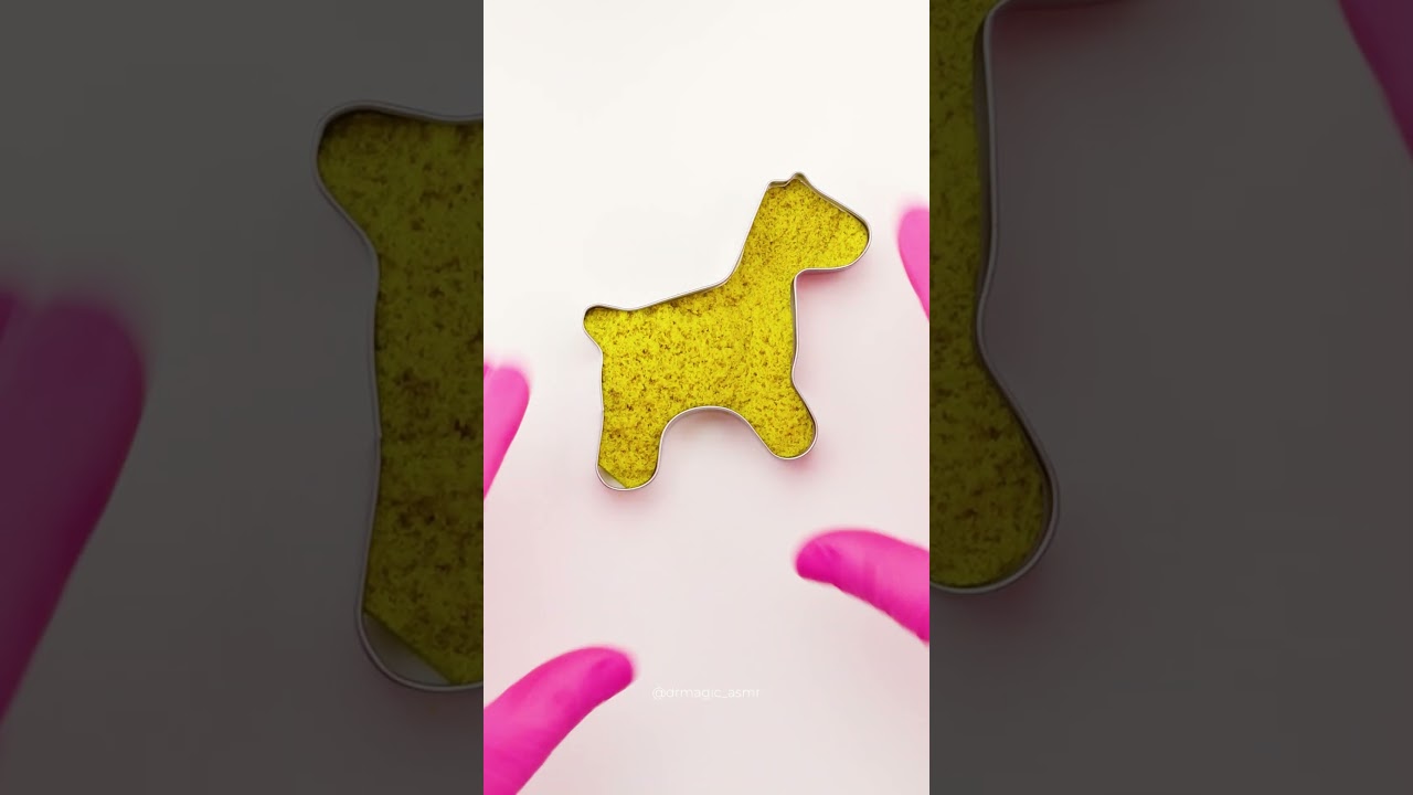 Satisfying Yellow Kinetic Sand Shapes ASMR 💛 