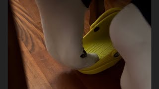 Crocs Shoeplay And Candid Feet Of My Friend In White Socks, December 26Th