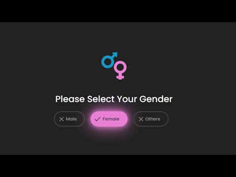 How to Create This Animated Gender Selection Page Design using Html & CSS