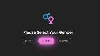 How to Create This Animated Gender Selection Page Design using Html & CSS