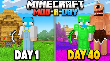 Minecraft, But I Add a NEW MOD Every Day...