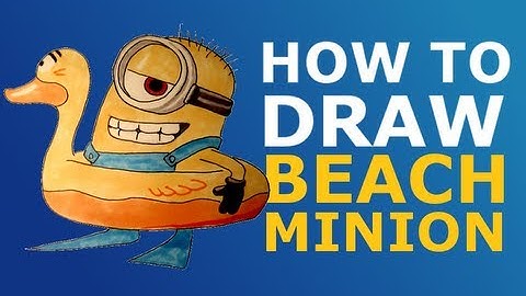 How to draw Sutart minion on the beach from Minions easy step by step video lesson for beginners