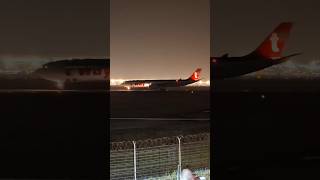 T'way air Airbus A330-343 HL8502 landed at Jakarta (CGK) after flying from Seoul Incheon as TW-155