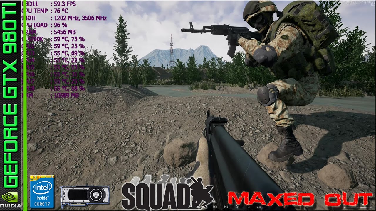 SQUAD ▶️ 1440p - Maxed Out ◀️ GTX 980 Ti & i7 4790K  50/50 Player server