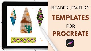 How to create beaded earrings patterns in Procreate using custom brushes (stamps)