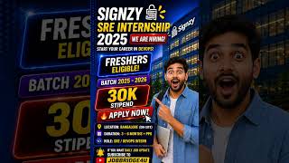 Signzy SRE Internship 2025 🚀 | 30K Stipend 💰 | DevOps Intern Hiring | Freshers Apply Now!