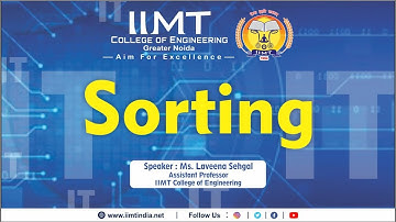 Sorting | Sorting Arrays | Insertion Sort Algorithm | IIMT College of Engineering Greater Noida